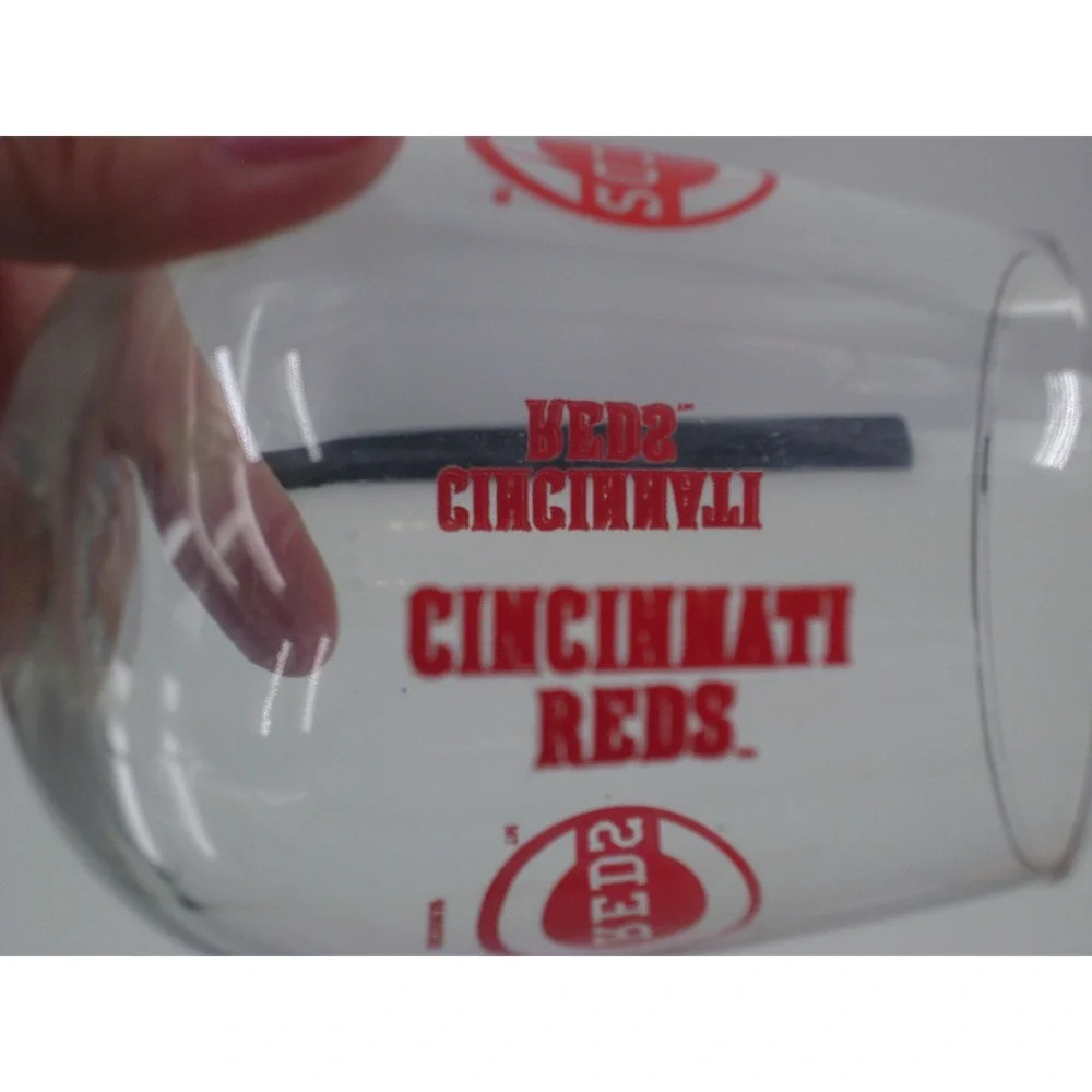 Cincinnati Reds MLB Stemmed Wine‎ Glass Clear Red Logo Baseball Fan Gear
